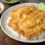 Thai Omelet Kai Jeow: Crisp Edges, Soft Center, Rice, and Sauce