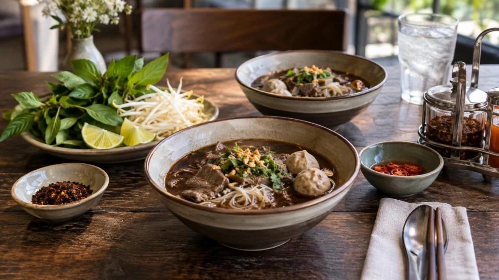 Thai Boat Noodles: Broth, Portions, Herbs, and Heat