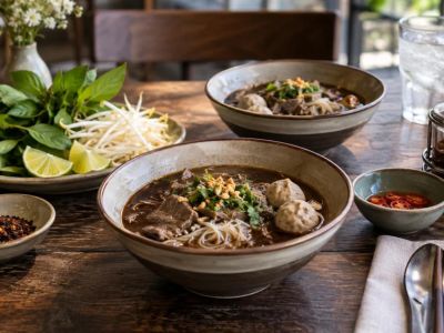 Thai Boat Noodles: Broth, Portions, Herbs, and Heat
