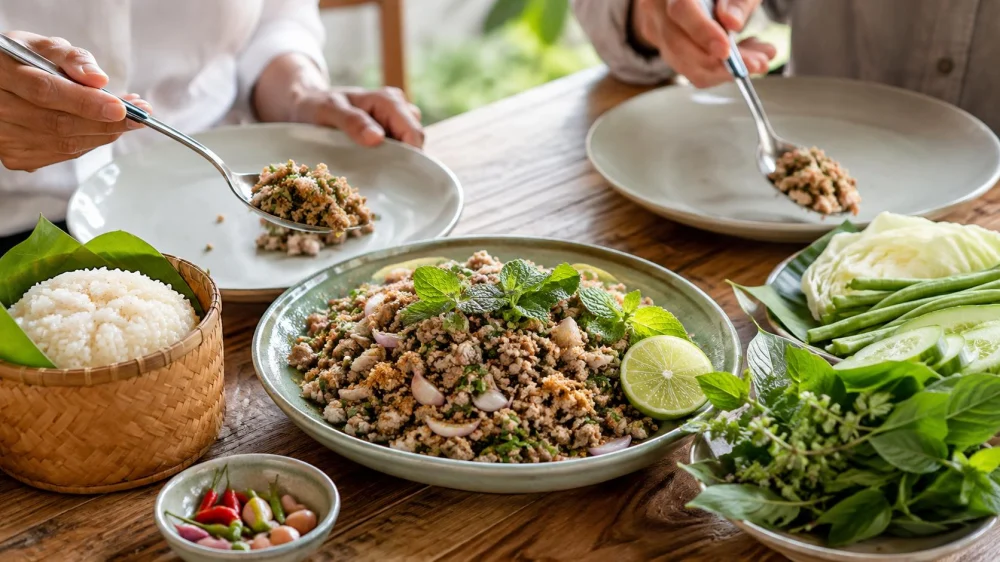 Thai Larb Guide: Herbs, Toasted Rice, Heat, and Pairing