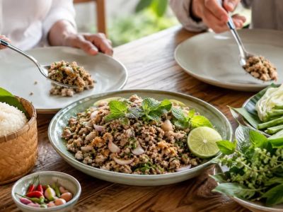 Thai Larb Guide: Herbs, Toasted Rice, Heat, and Pairing