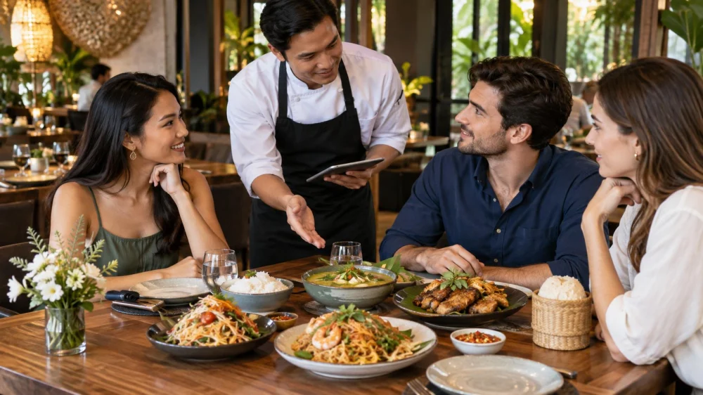Thai Restaurant Sharing Order: Balance Portions and Arrival Times