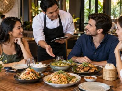 Thai Restaurant Sharing Order: Balance Portions and Arrival Times