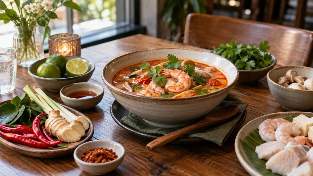 Thai Tom Yum Guide: Broth, Sourness, Heat, and Protein