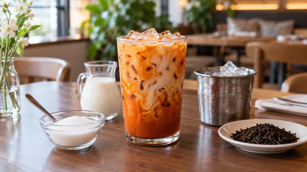 Thai Iced Tea Order: Sweetness, Dairy, Ice, and Caffeine
