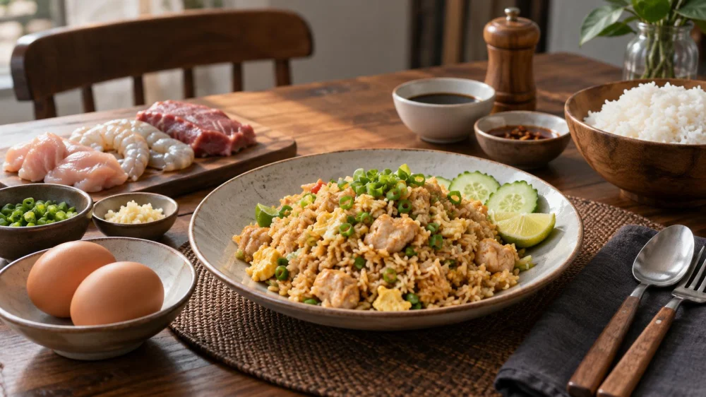 Thai Fried Rice Guide: Protein, Seasoning, Egg, and Portions