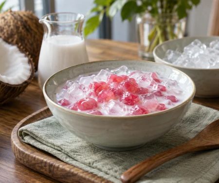 Thai Dessert Tub Tim Grob: Texture, Coconut, Ice, and Allergens