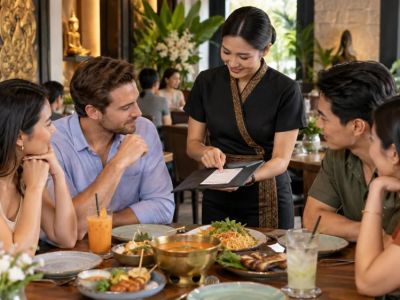 Thai Restaurant Service Charge Check: Bill, Tips, and Group Split